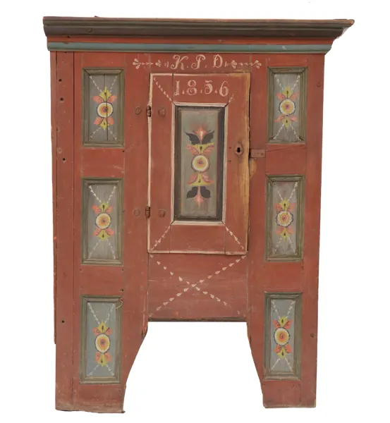 Skåp, allmoge, Lima, Dalarna, daterat 1856