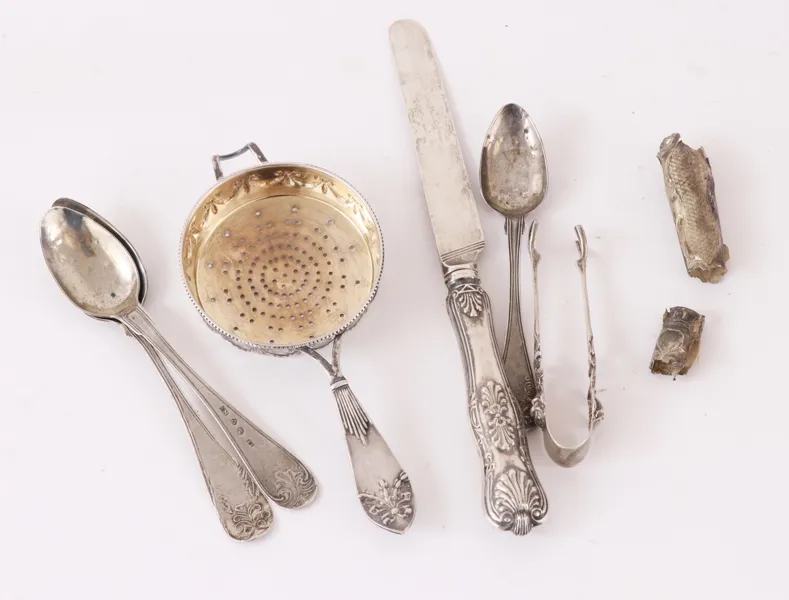 Parti silverföremål, bl.a. 1800-tal