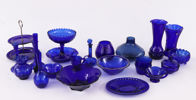 Parti blåtonat glas, bl.a. Glimma Glasbruk