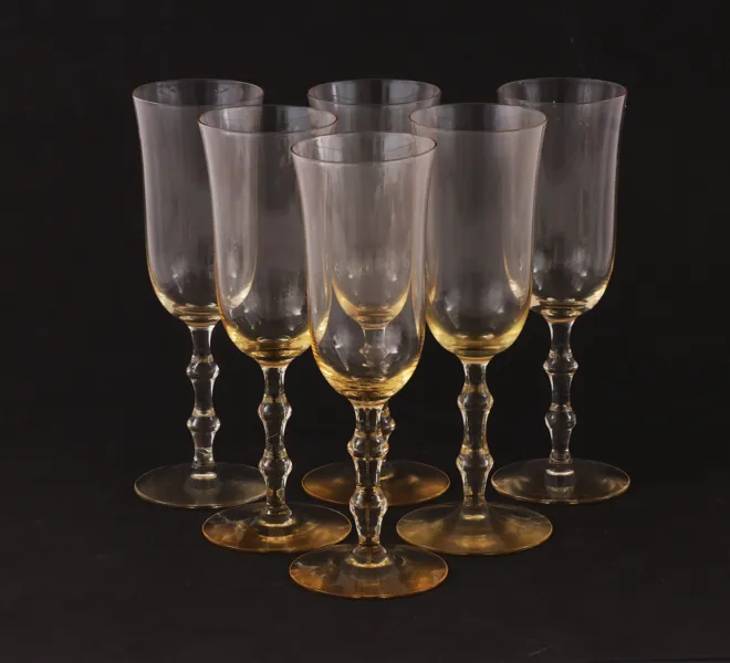 Champagneglas 6st, "Salut", Simon Gate för Orrefors