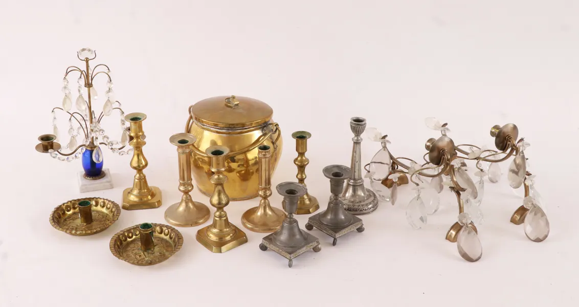 Parti mässingsföremål, m.m. bl.a. 1800-tal