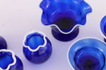 Blåtonat glas 6 delar, bl.a. 1800-tal