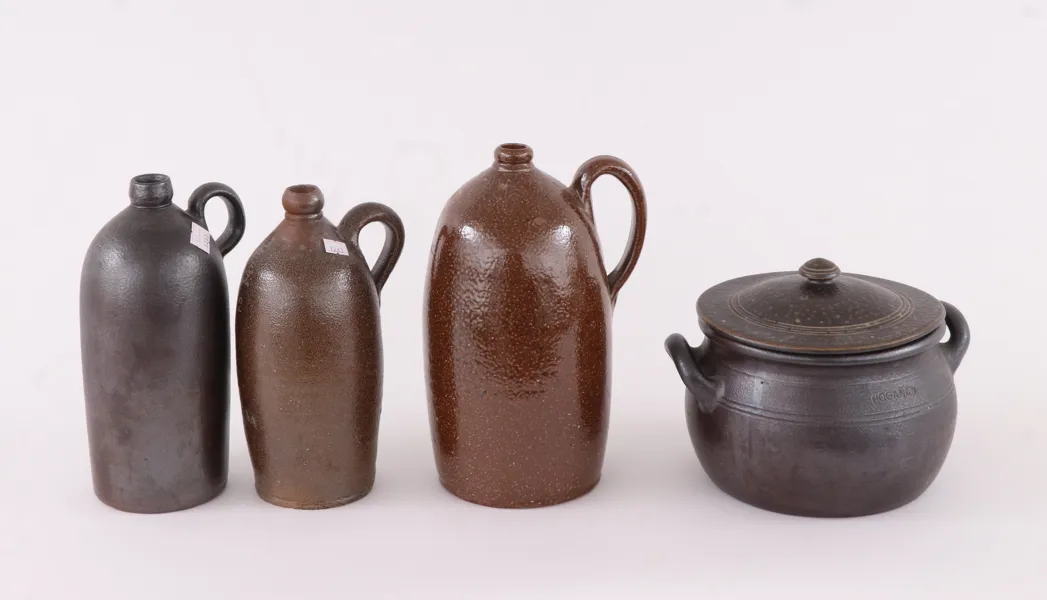 Saltglaserat stengods 4 delar, tidigt 1900-tal