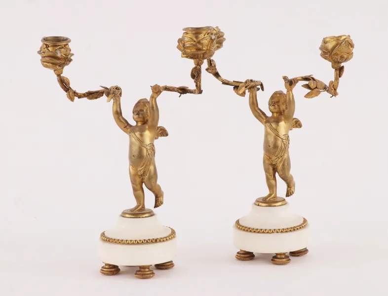Kandelabrar ett par, Louis XVI stil, 18/1900-tal