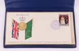 Förstadagsbrev med guldmynt, 100 Dollar, Elizabeth II, 1977