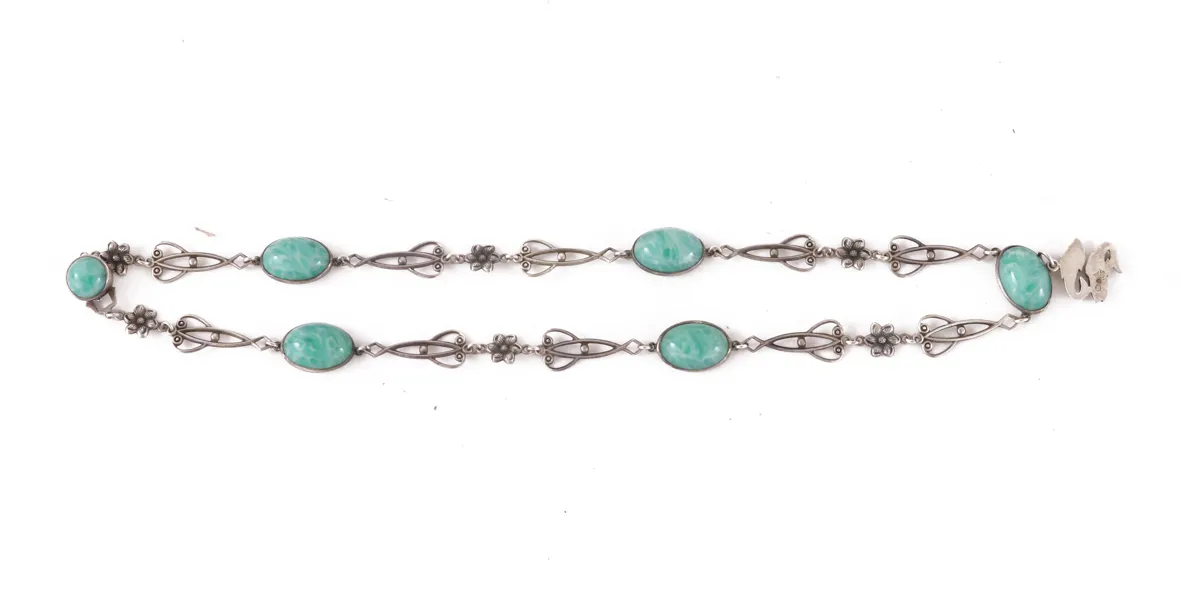 Halsband i silver, jugendstil, 1900-tal