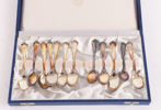 Kaffeskedar 11+1, silver, bl.a. "Sachsisk"