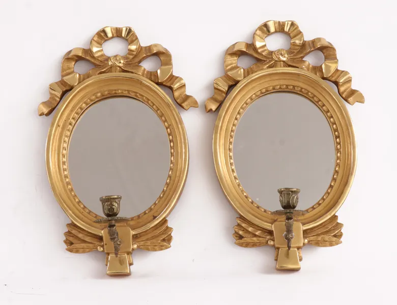 Spegellampetter ett par, Österlunds Förgylleri, gustaviansk stil, 1900-tal