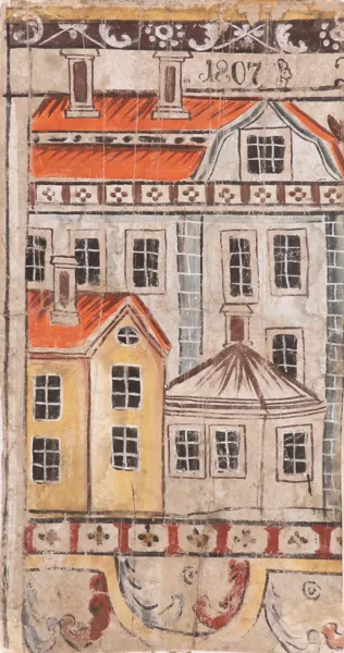 Del av dalmålning, Jufwas Anders Ersson, Leksand, daterad 1807