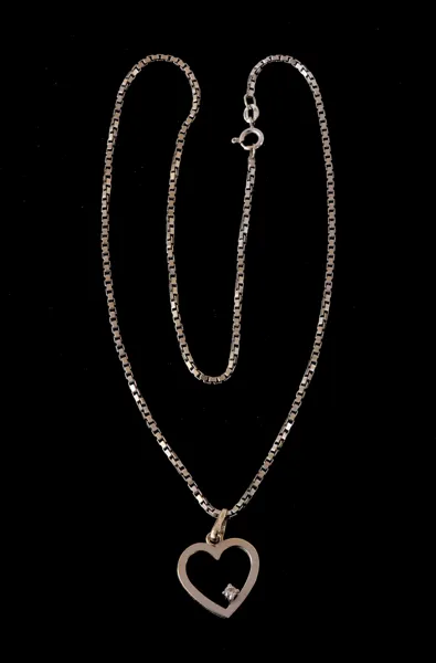 Halsband med hänge, 18k vitguld