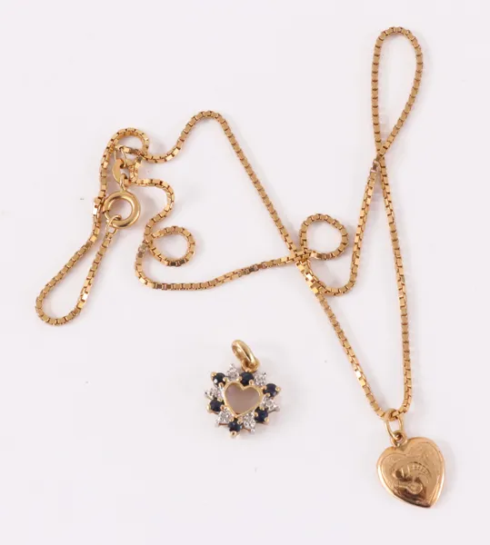 Halsband med 2st hängen, 18k