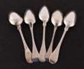 Matskedar 5st, silver, 1800-tal