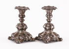 Ljusstakar ett par, silver, barockstil, C.G.Hallberg, 1943