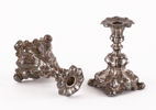 Ljusstakar ett par, silver, barockstil, C.G.Hallberg, 1943