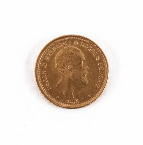 Guldmynt, 10 kronor, Oscar II, 1876