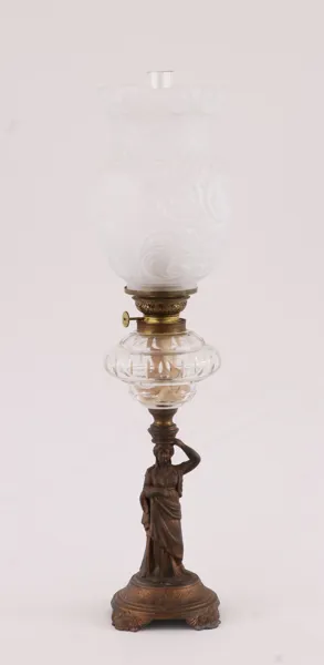 Bordsfotogenlampa, omkring år 1900