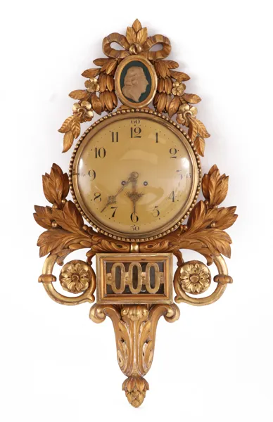 Väggpendyl, sengustavianskt Stockholmsarbete, omkring år 1800