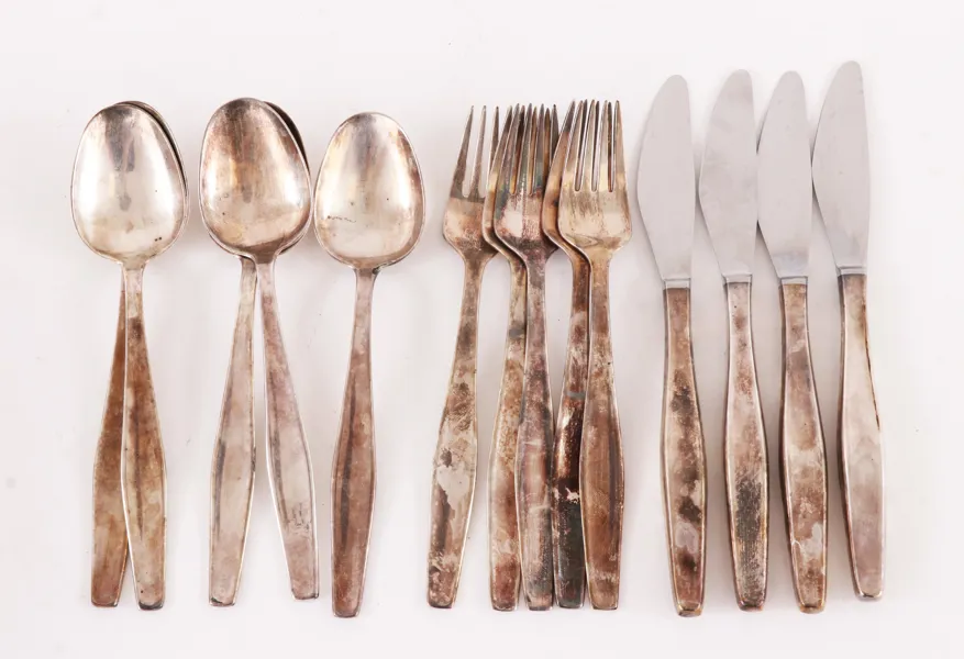 Bestick 14 delar, silver, 1900-talets andra hälft