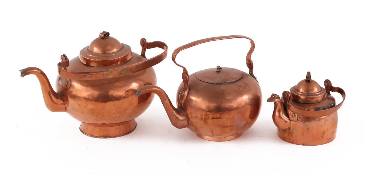 Kaffekannor 3st, 1800-tal