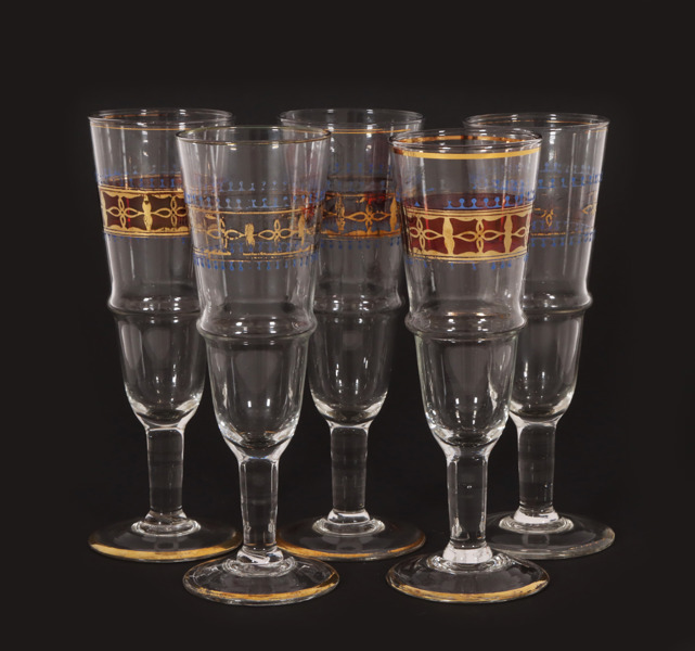 Champagneglas 5st, 18/1900-tal