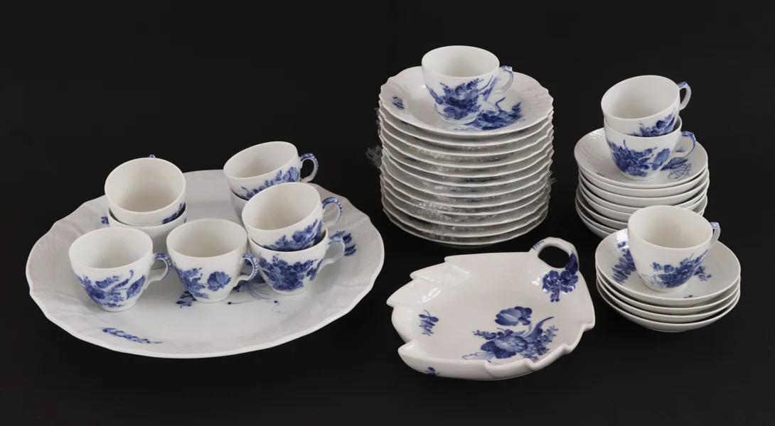 Kaffeservis, "Blå blomster", Royal Copenhagen, Danmark