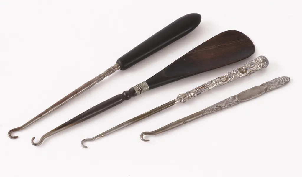 Knappkrokar/skohorn 4 delar, 18/1900-tal