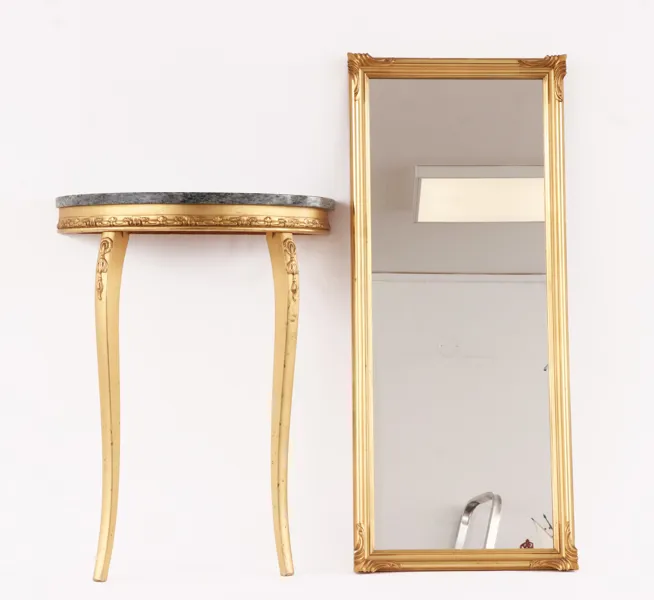 Spegel med konsolbord, rokokostil, 1900-tal