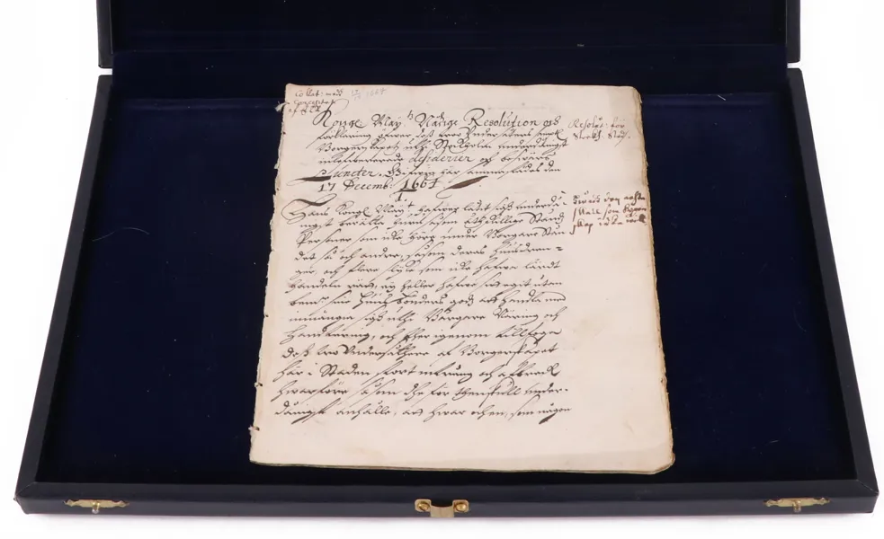 Dokument, daterat 17 december 1664