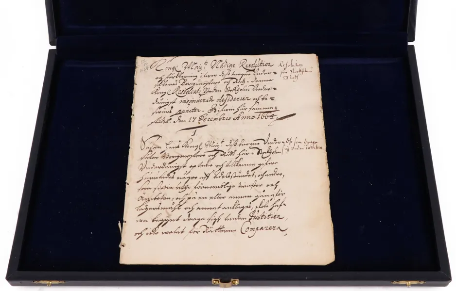 Dokument, daterat 17 december 1664