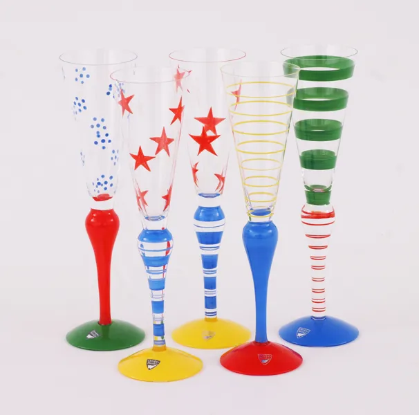 Champagneglas 5st, "Clown", Ann Nilsson för Orrefors