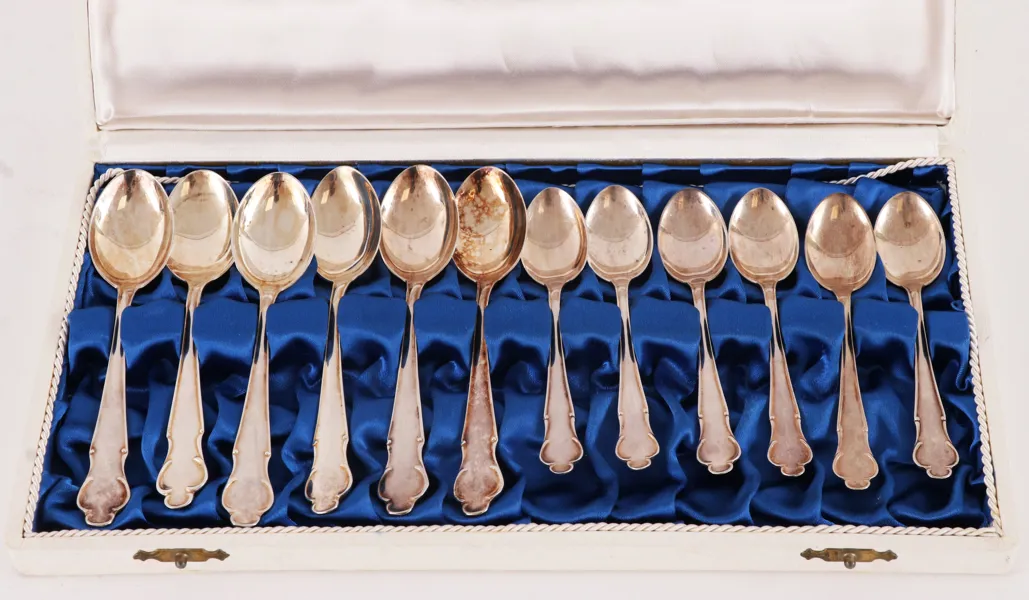 Kaffeskedar 6st samt moccaskedar 6st, silver, "Disa"