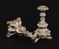 Ljusstakar ett par, silver, rokokostil, 1900-tal
