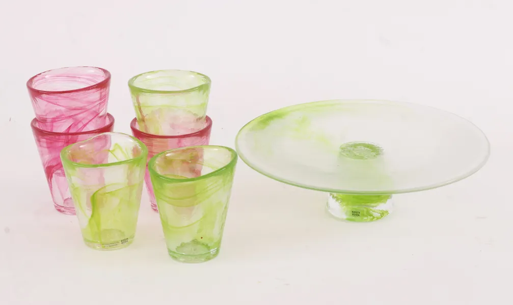 Glas 7 delar, "Mine", Ulrica Hydman Vallien för Kosta Boda