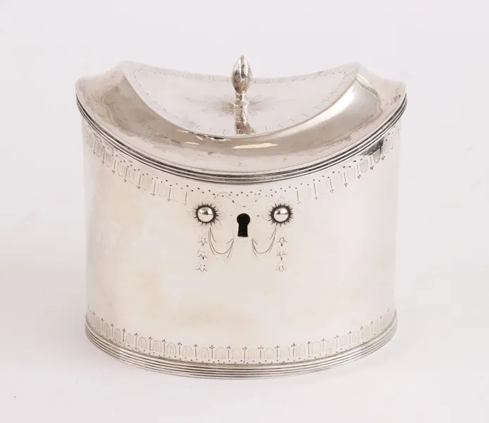Sockerskrin med lock, silver, empire, Österrike, daterat 1832
