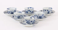 Koppar med fat 6st, Kangxistil, troligen 1800-tal