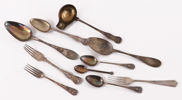 Silver 10 delar, bl.a. 1800-tal