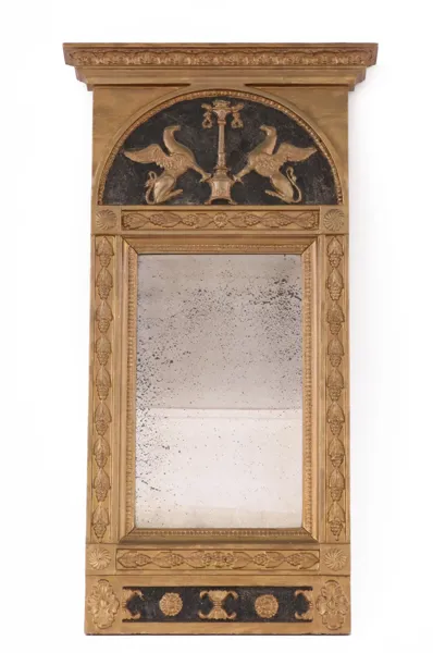 Spegel, empire, Linköping, daterad 1824
