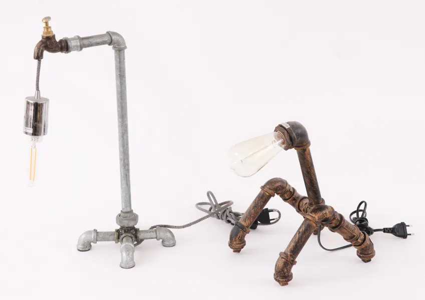 Bordslampor 2st, industristil, 2000-tal
