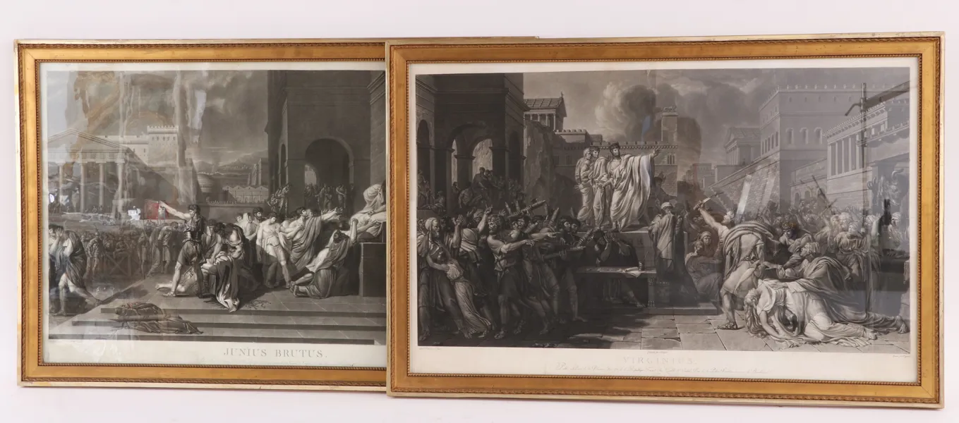 Kopparstick 2st, Pierre Charles Coqueret efter Lethiere, bl.a. daterad 1788