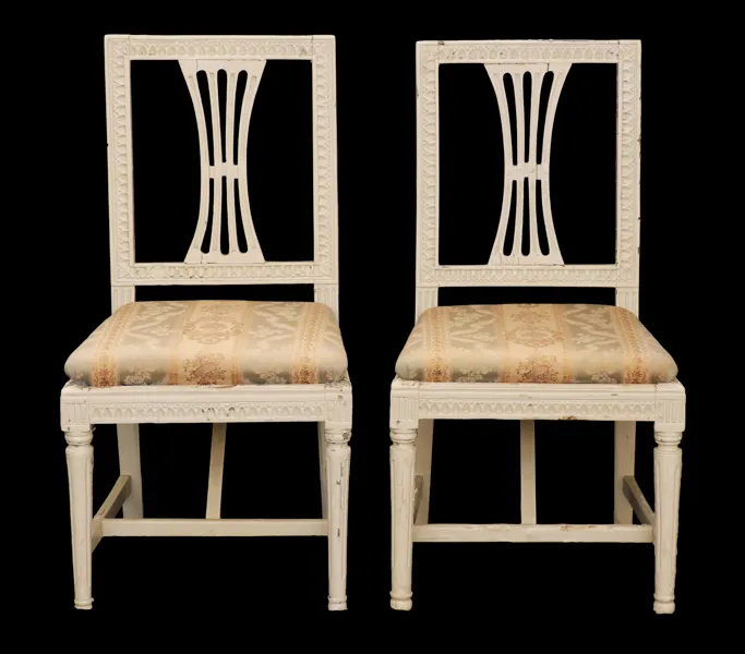 Stolar ett par, gustavianska Lindomearbeten, 1800-talets första del