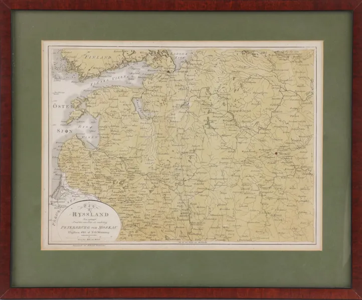 Karta, "Ryssland.... Petersburg och Moskau", utgiven 1812