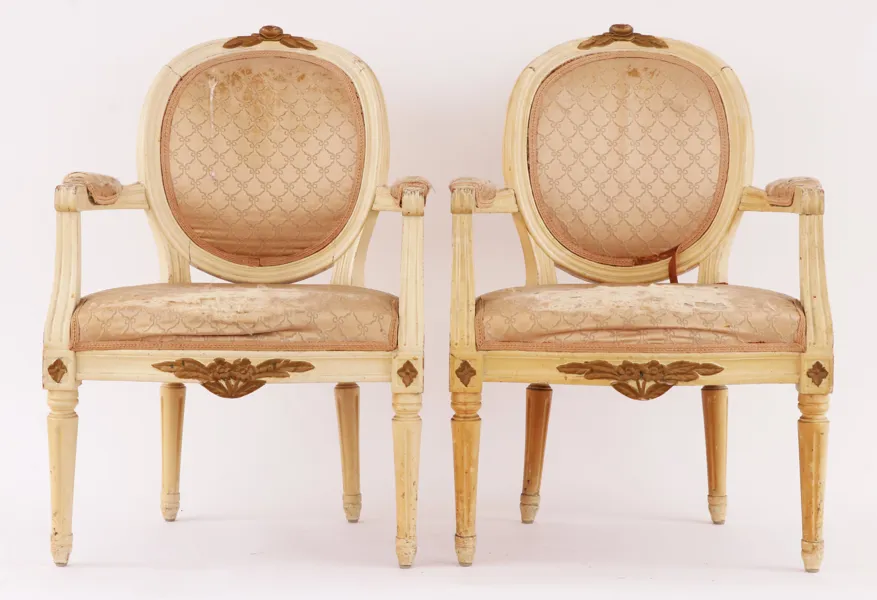 Karmstolar ett par, gustaviansk stil, 1800-tal