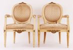 Karmstolar ett par, gustaviansk stil, 1800-tal