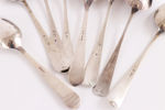 Matskedar 8st, silver, bl.a. Danmark
