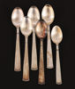 Kaffeskedar 5st samt moccasked, silver, "Rosenholm"
