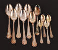 Bestickservisdelar 11st, silver, "Sachsisk", Cohr Danmark