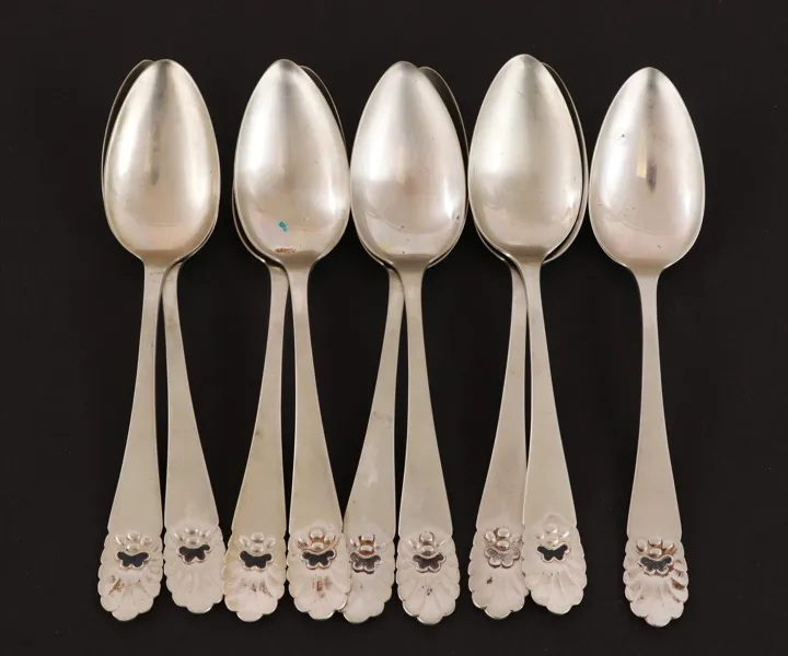 Bordsskedar 9st, silver, MGAB