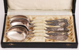 Matskedar 6st, silver, jugend, 1900-talets början