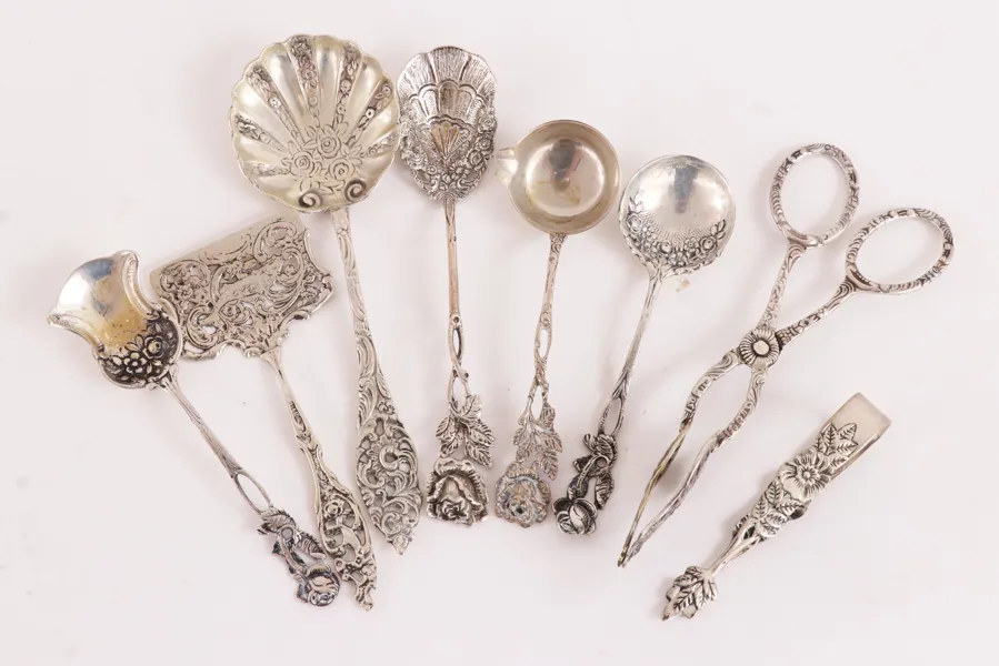 Serveringsbestick 8 delar, silver, 1900-tal