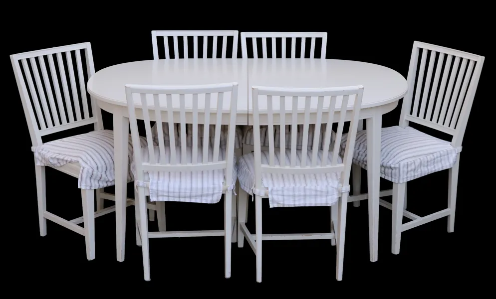 Matsalsmöblemang 7 delar, gustaviansk stil, 1900-tal